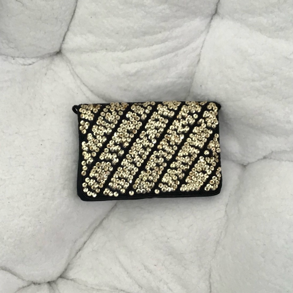 Gold and Black Sequin Clutch/Shoulder Bag